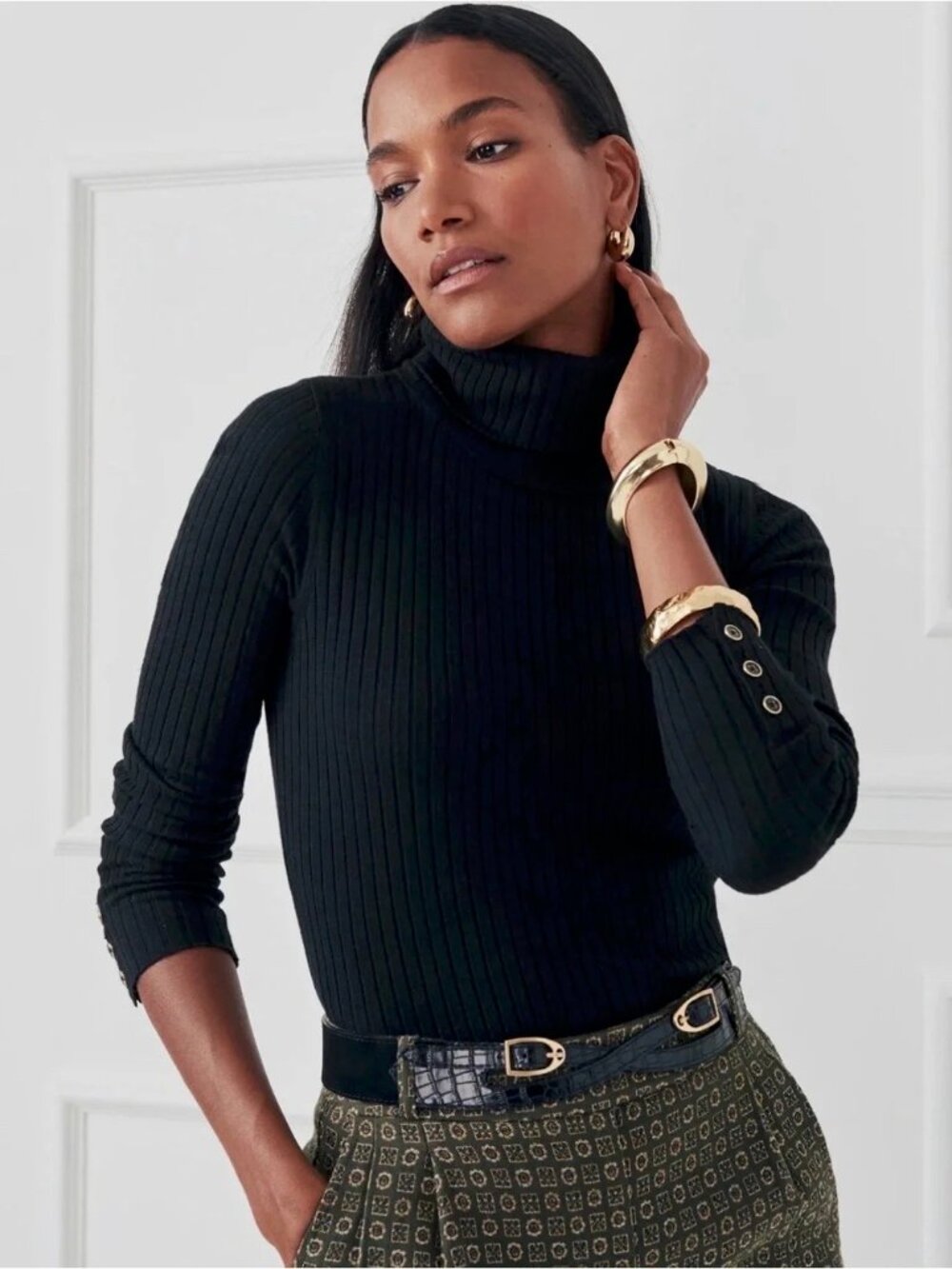 Black J. McLaughlin Arlette Turtleneck in Large